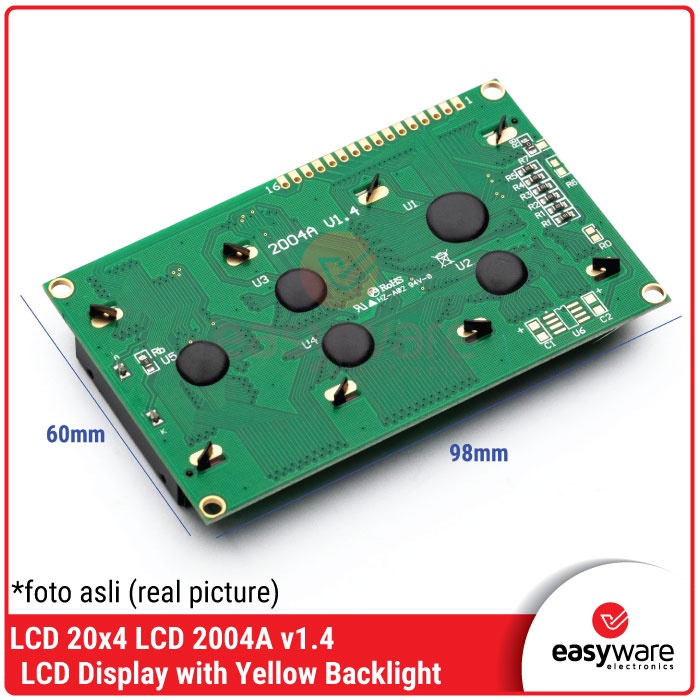 LCD 20x4 LCD 2004 HIJAU YELLOW GREEN BACKLIGHT