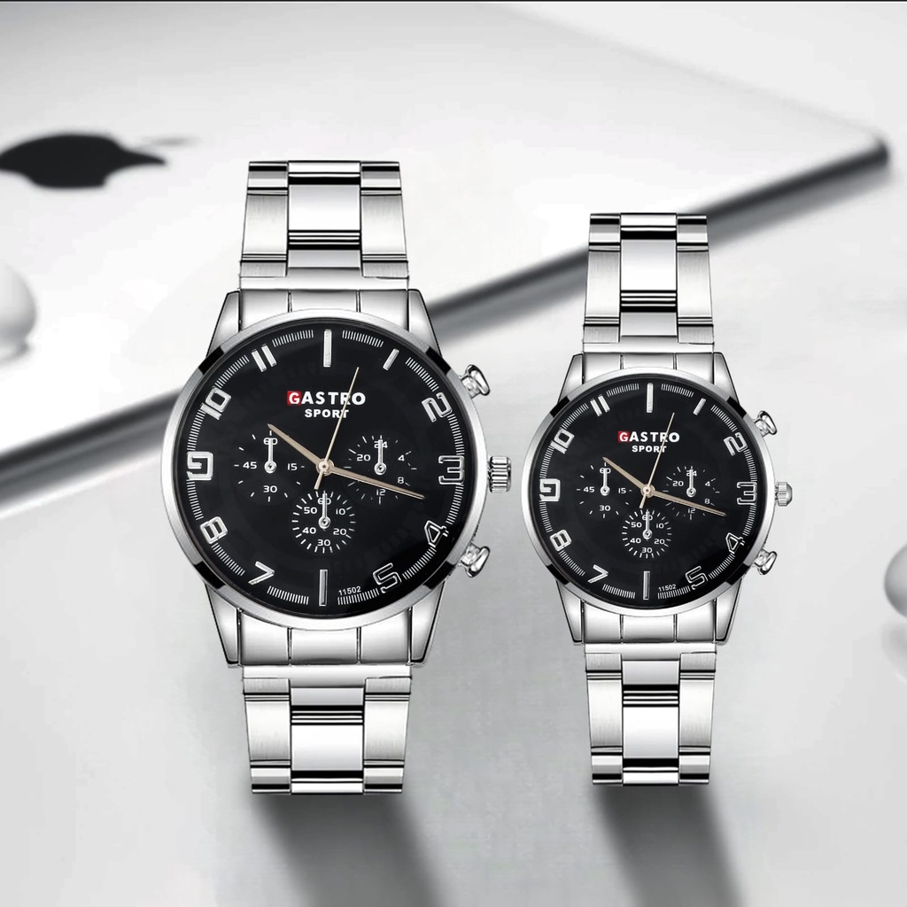 COD JAM TANGAN COUPLE GATRO RANTAI SPORT ANTI AIR ORIGINAL / JAM TANGAN PASANGAN PRIA WANITA QUARTZ ANALOG RANTAI PREMIUM GASTRO