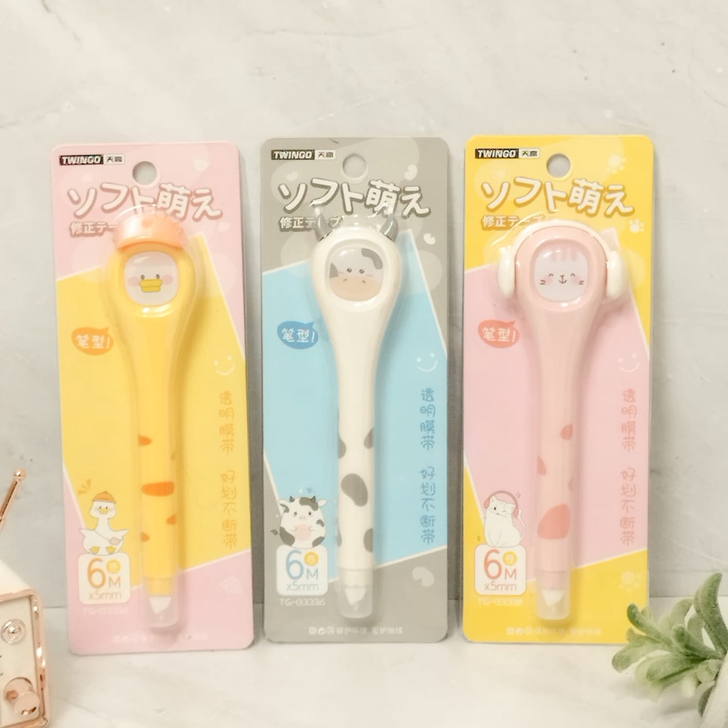 

CORRECTION TAPE TWINGGO PANJANG ZOO TG B3336 / TIPEX GULUNG TWINGGO LUCU TERMURAH READY GROSIR BISA COD