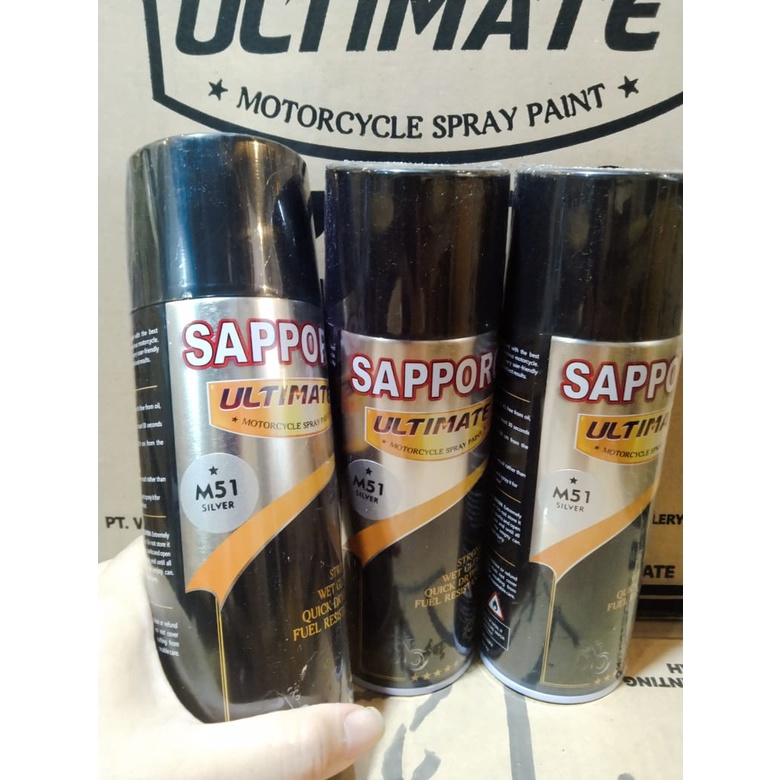 cat spray pilok pilox cat semprot sapporo ultimate saporo M51 silver semi doff silper silfer 400cc