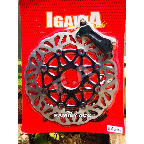 Disc Piringan Cakram Lebar Variasi Igawa 260MM Copy PSM Besar plus Breket Beat Scoopy Vario 110 Vario 125 Vario 150 Genio Spacy