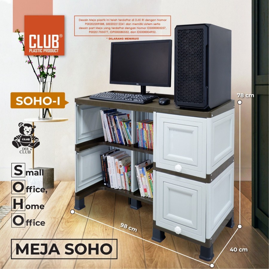 Meja Kerja / Kantor / Office / Belajar Plastik | CLUB SOHO Meja Laptop