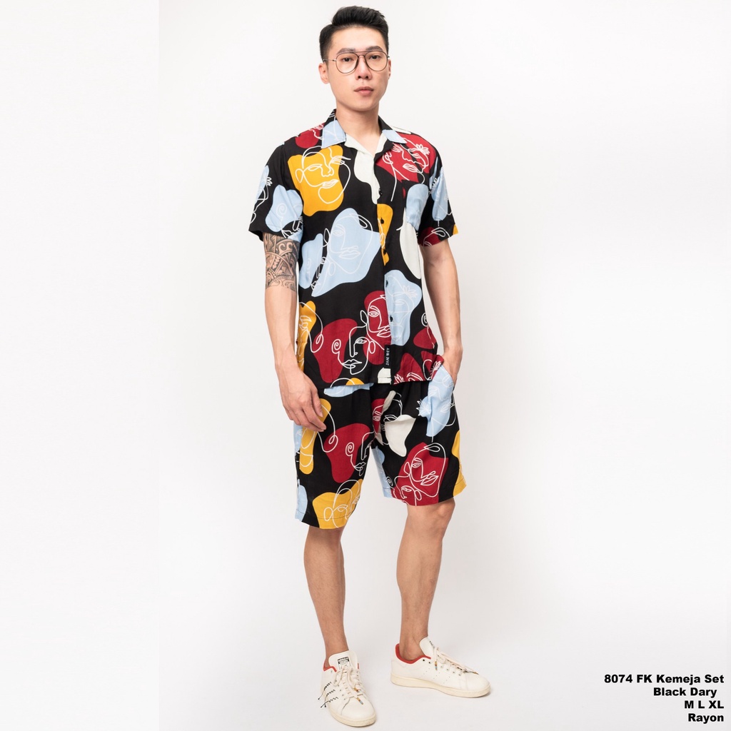 best sale jane frey clothing setelan piyama pria freypv 8074 reguler fit set motif m-xl kemeja tie