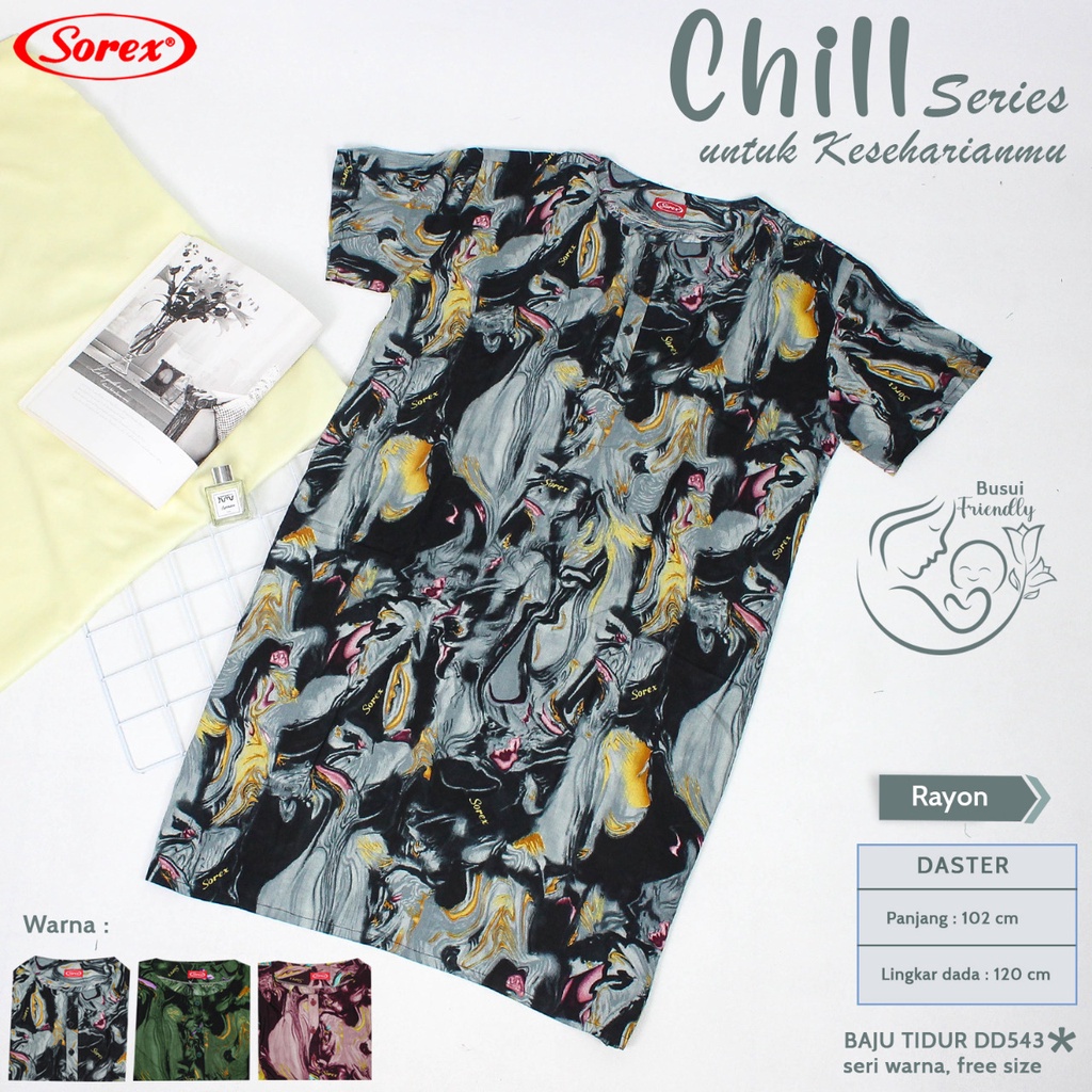 Sorex Baju Tidur Daster Chill Series Busui Friendly Rayon Premium Freesize Corak Tropis DD 543 - 1 pcs