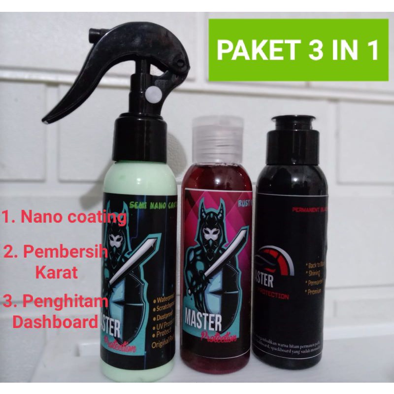 Paket 3 in 1 Pengkilap body/ Pembersih Karat/ dan Penghitam Body Motor/Mobil