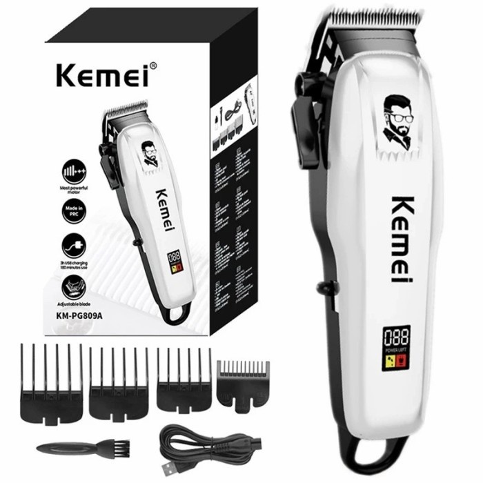 Alat Cukur Rambut Kemei KM 809A Hair Clipper Professional Elektrik Indikator Digital