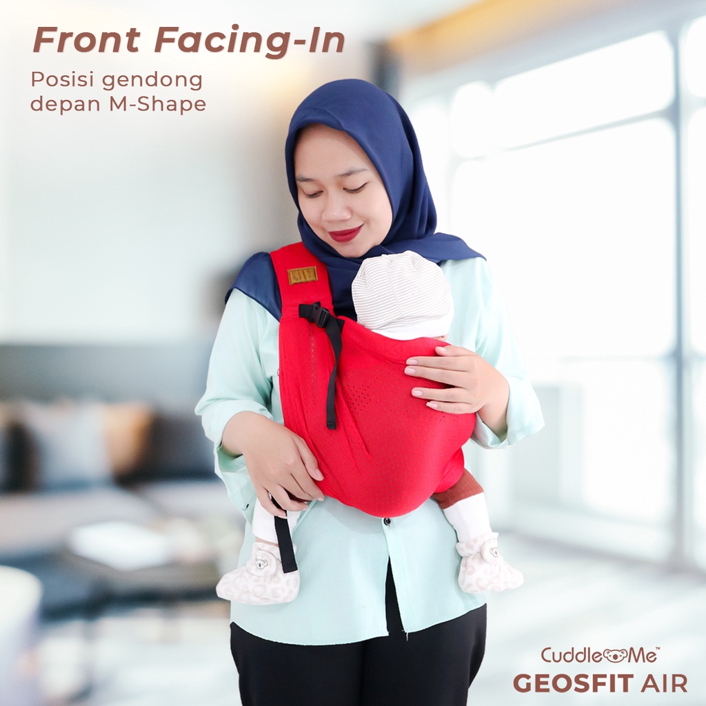 Cuddle Me GeosFit Air Gendongan Bayi Samping M Shape Cukin Sling Pouch Adjustable Air Mesh Newborn Baby Geos Fit Ergonomis