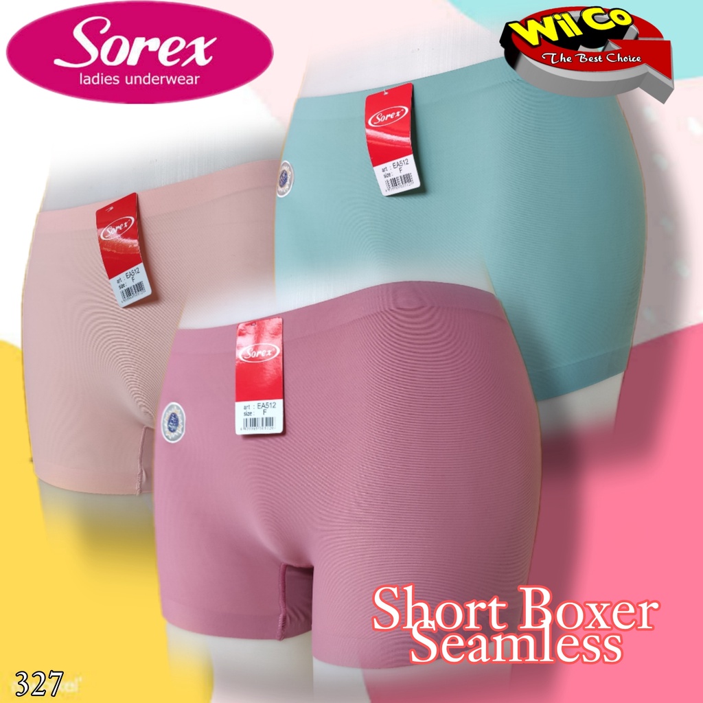 K327 -  (Harga Per 1 Potong) SHORTPANTS CELANA DALAM STRETCH PENDEK WANITA SEAMLESS SOREX FREE SIZE FIT M to L