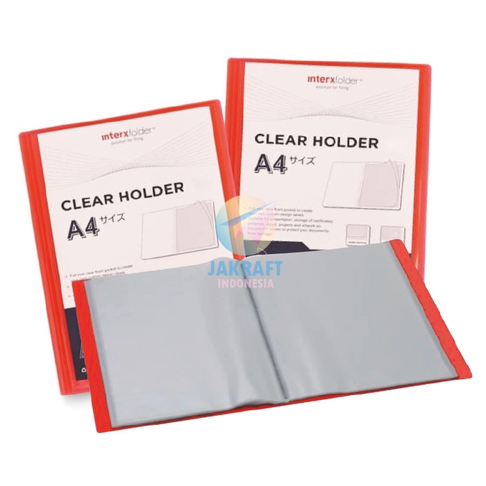 

✨NEW✨ - Map Clear Holder A4 isi 60 PP Pocket Merah Red