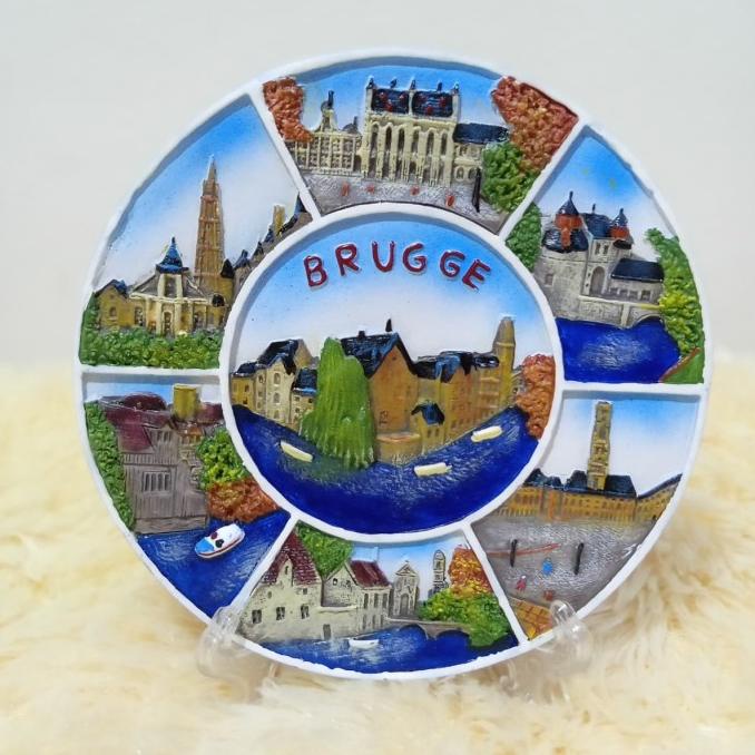 Piring Souvenir Pajangan Negara Brugge Belgia Belgium