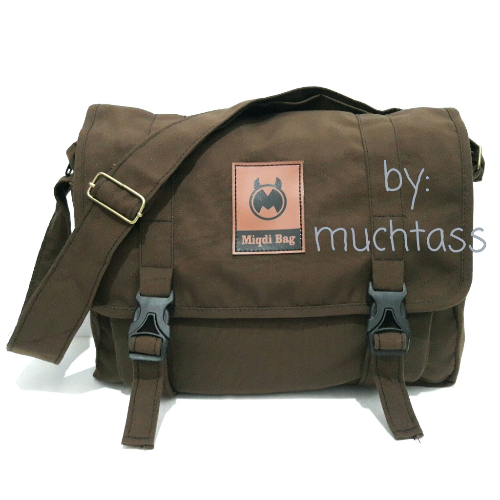 Tas Kanvas Tas Selempang Kanvas Sling Bag Tas Messenger Tas Kuliah Tas Hangout Tas Pria Selempang