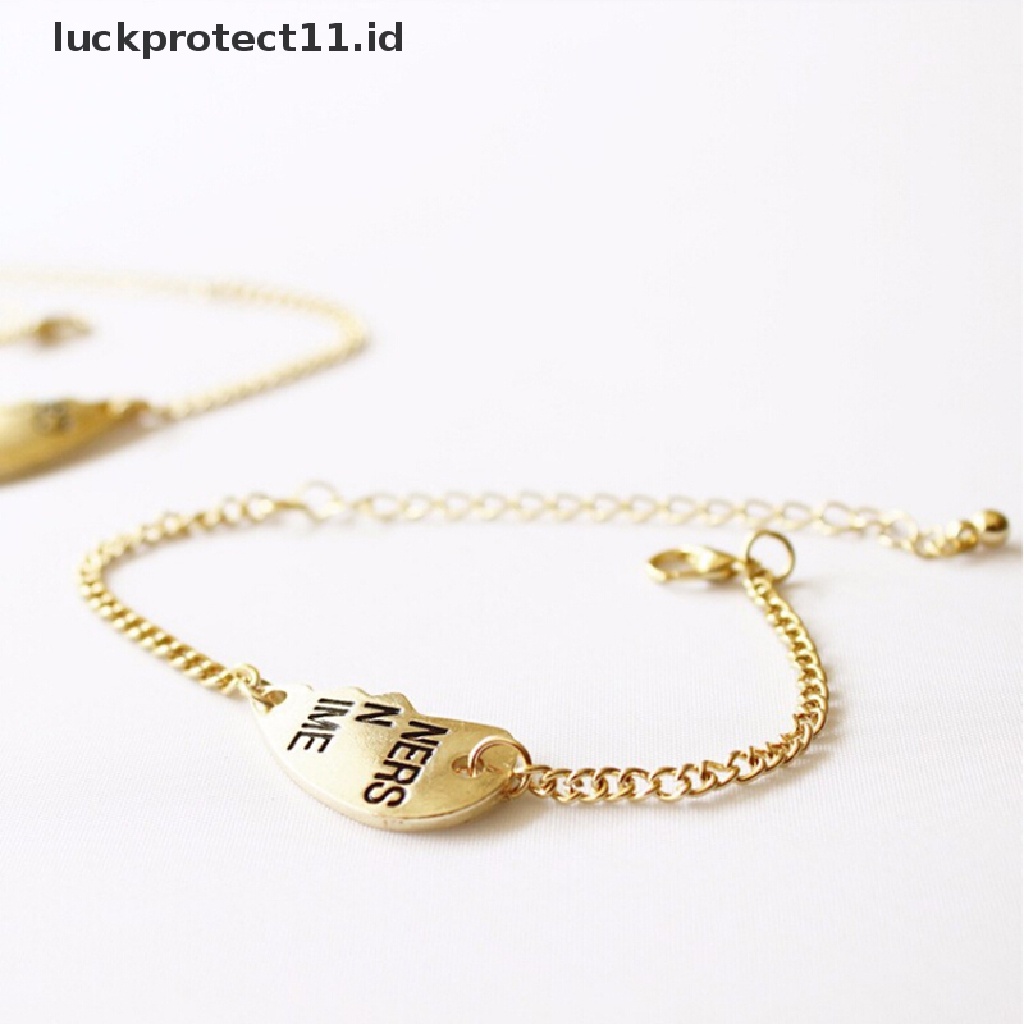 /Fashion Hot// Fashion// 2pcs Set Gelang Liontin Hati Belah Sahabat Selamanya Untuk Hadiah Persahabatan.