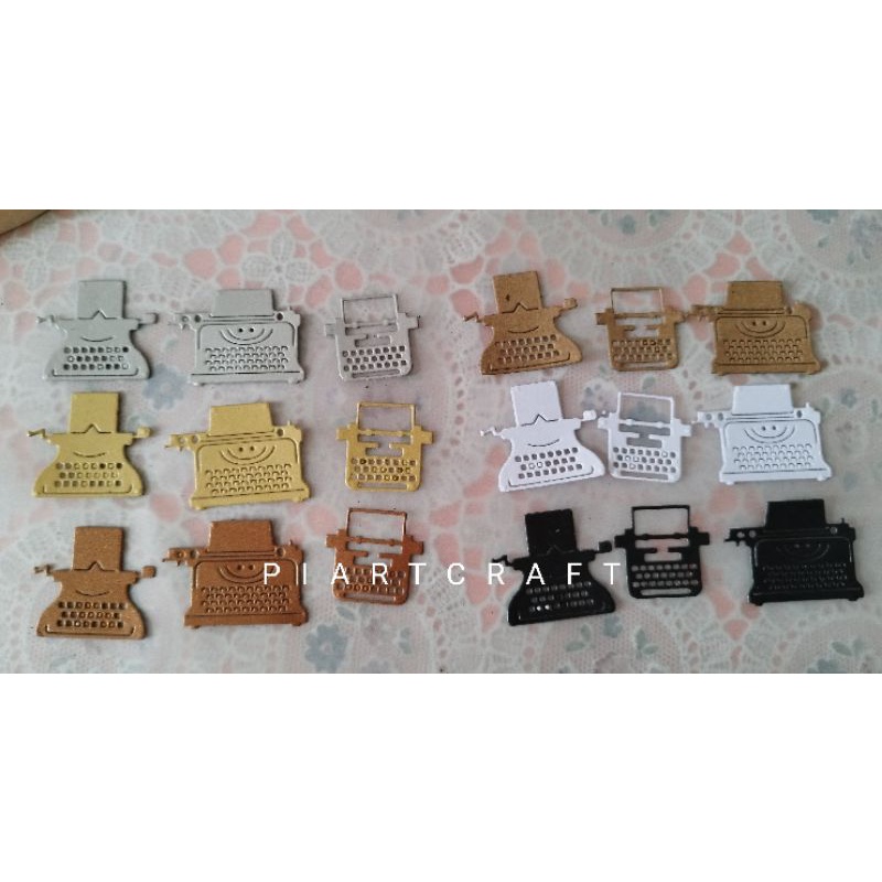 

mesin ketik - dies cut / cut dies (isi 9 pcs) DIY Scrapbook / vintage journal / album
