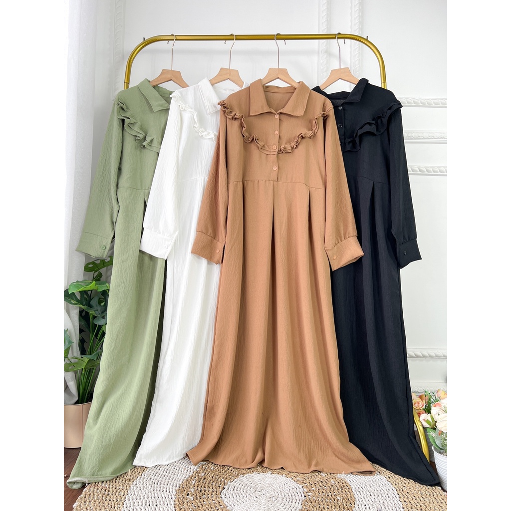 MOLANA DRESS GAMIS PREMIUM WANITA MUSLIMAH AIRFLOW CRINCKLE DEODORA RAYON