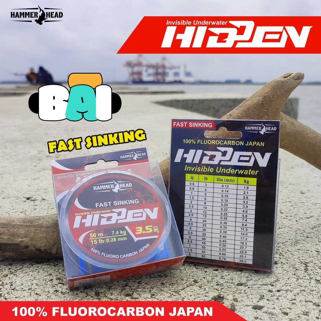 LEADER HAMMERHEAD HIDDEN (50M) 100 % FLUOROCARBON