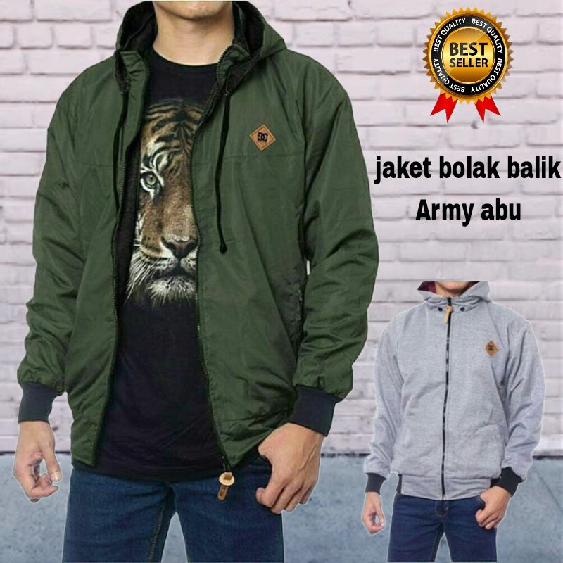 JAKET BOLAK BALIK 2IN1 / JAKET MOTOR / BB / PARASUT / PRIA / WANITA /