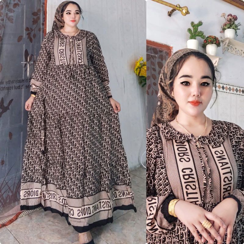 GAMIS DIORS PASIR KERAH STANDAR LD 110CM