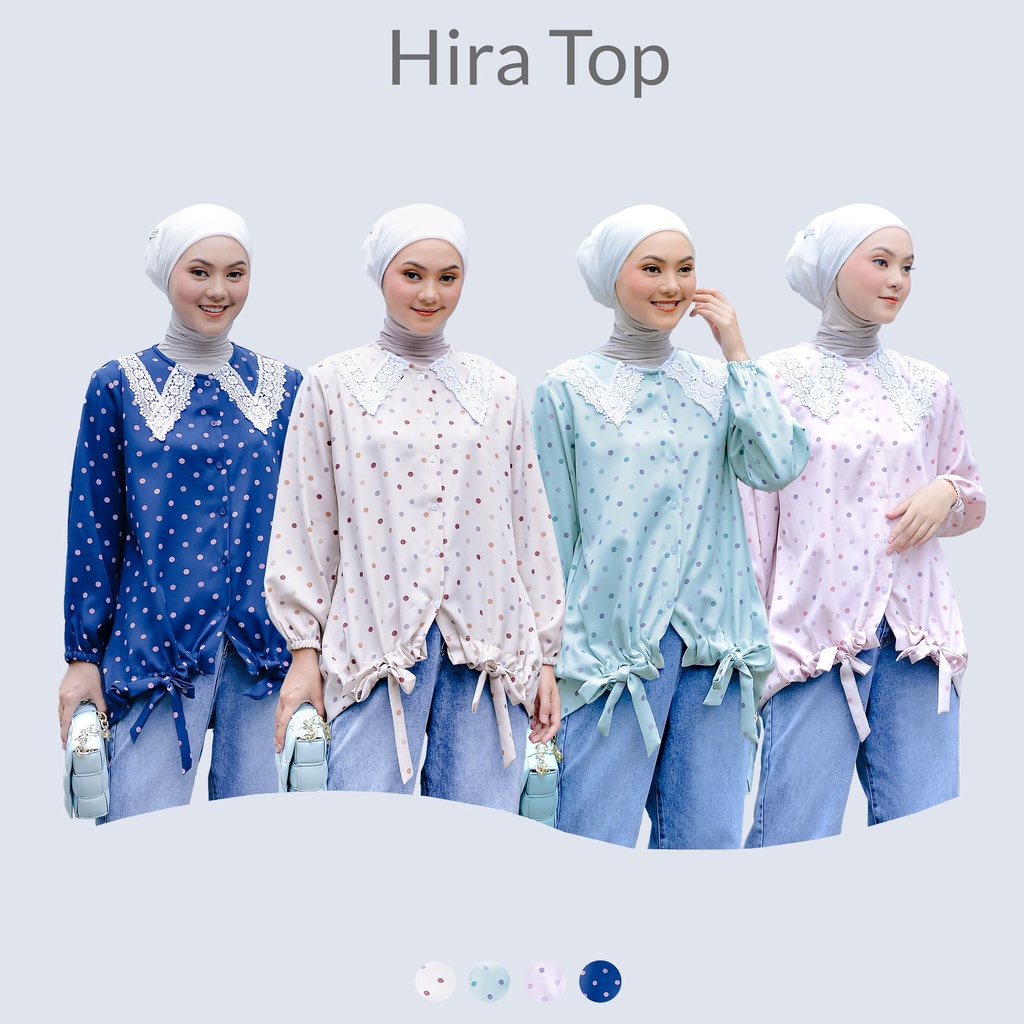 NUNA Hira Top | kemeja blouse atasan wanita motif busui