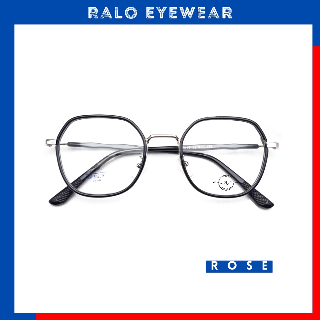 Kacamata ROSE frame hexagonal prisma wanita - 3016