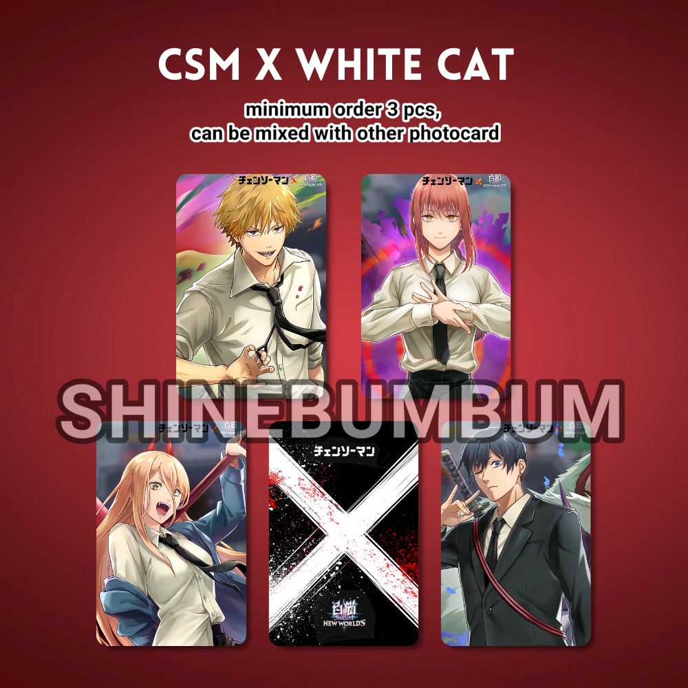 Photocard Chainsaw Man X White cat (2 sisi)