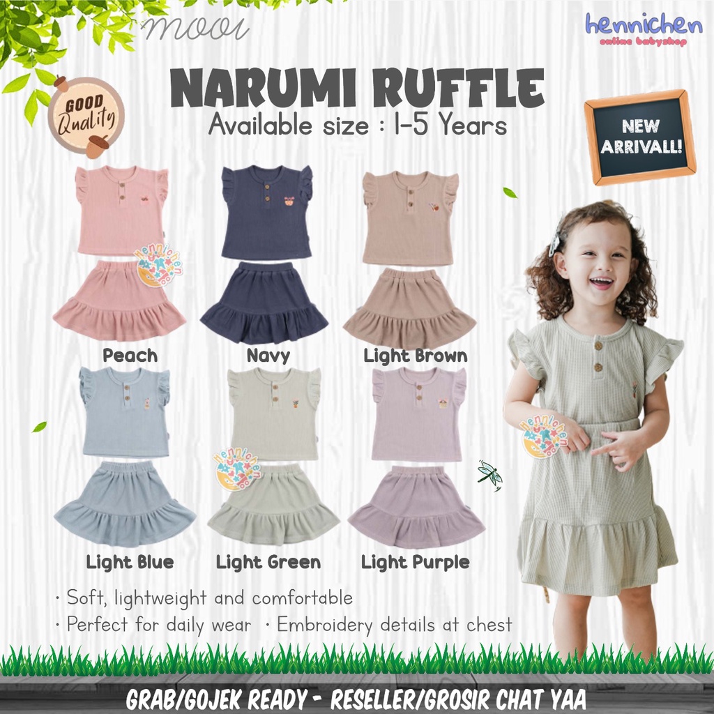 PROMO 7.7 PROMO BAJU LEBARAN MURAH MOOI NARUMI RUFFLE SET SETELAN RUFFLE ANAK FASHION ANAK PEREMPUAN 1-5 TAHUN