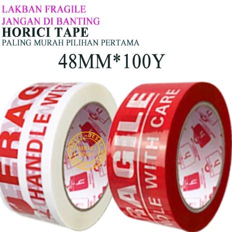 

ㅿ HORICI TAPE 48MMx100Y lakban Fragile Jangan di banting Isolasi Mudah Pecah Belah Aneka varian termurah satuan ㊠