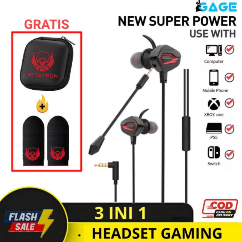 GRATIS BOX - HEADSET HEADPHONE GAMING GAME PUBG ML MOBILE LEGEND PREMIUM