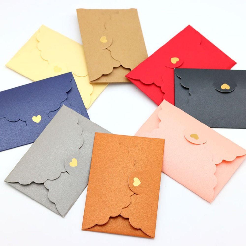 Mxbeauty Amplop Kertas Kraft Love Hati Vintage Alat Tulis Sekolah Perlengkapan Kantor Kartu Ucapan Pearlescent Packaging Amplop