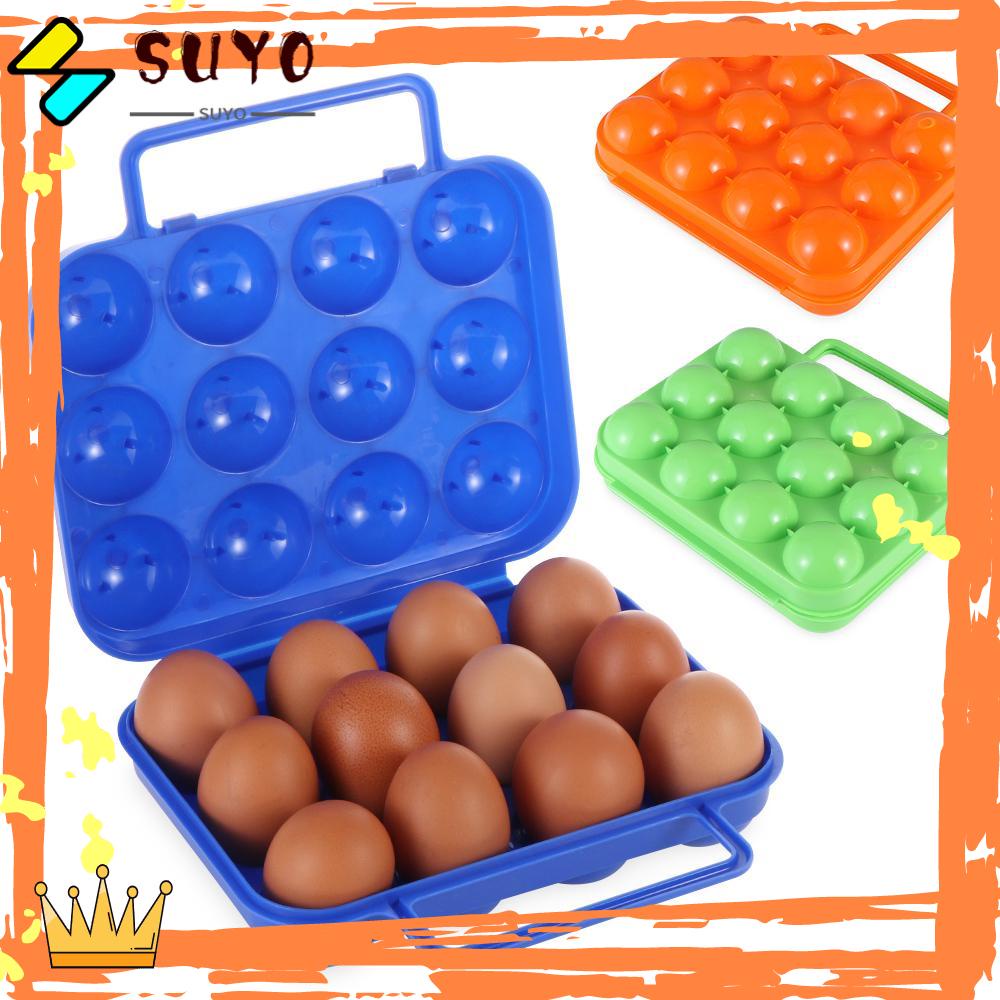 Suyo6per12kotak Penyimpanan Telur Grid Tahan Lama Lipat Organizer Organizer Case Outdoor Camping Piknik