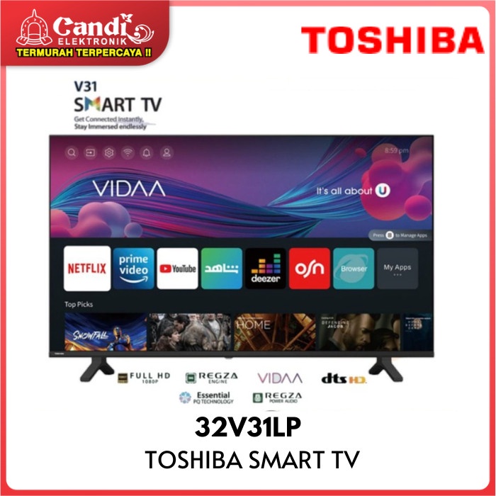 TOSHIBA LED TV 32 INCH 32V31LP SMART TV VIDAA 32V31LP