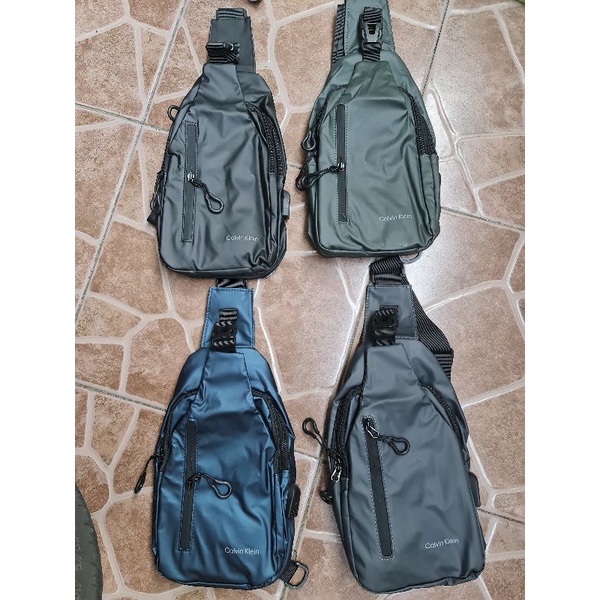 HAOSHUAI  Tas Selempang Pria Sling Bag Pria Bahan Premium Waterproof