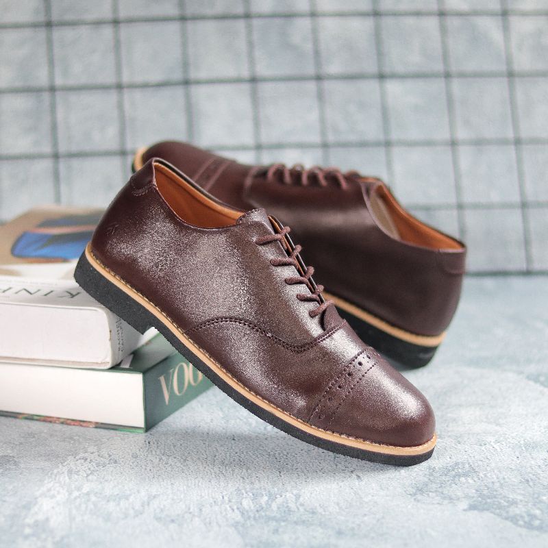 Sepatu Formal Pria Hitam Kasual Casual Kulit Pu Asli Santai Kerja Kuliah Kondangan