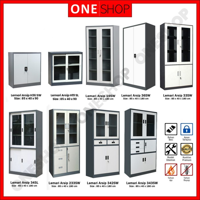 

BERKUALITAS Lemari Arsip Kantor Lemari Arsip Kabinet Lemari Besi Full Plat Code 5189