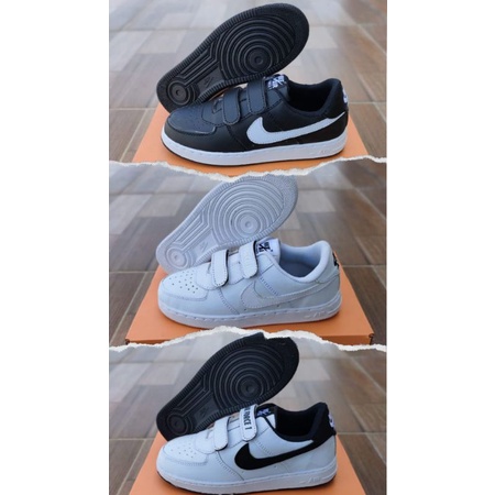 Sepatu hitam putih | sepatu anak | sepatu nike air force kids velcro | nike air force anak | sepatu 