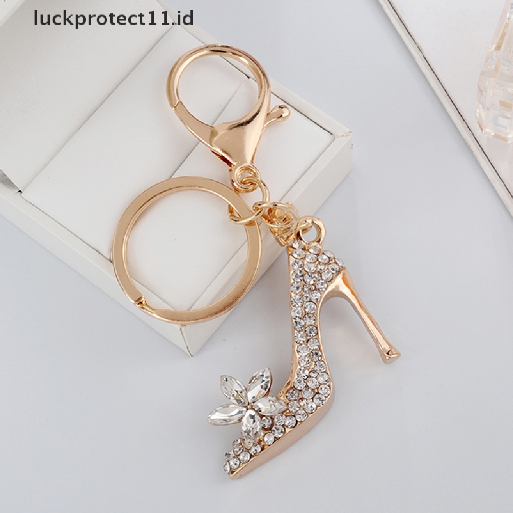 /Fashion Hot// Fashion// Gantungan Kunci Sepatu Tumit Tinggi Dompet Kristal Gantungan Kunci Mobil Tas Hias Alloy Keyring.