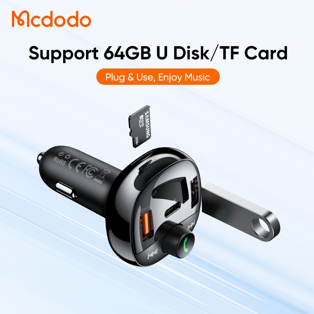 MCDODO CC3060 Car Adaptor Charger USB Bluetooth FM MP3 Player Mobil