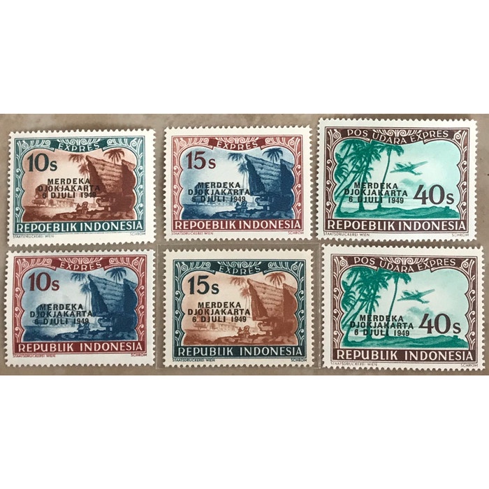 

✨NEW✨ - Perangko indonesia jaman revolusi 1948-1949,3 set lengkap cetak tindih