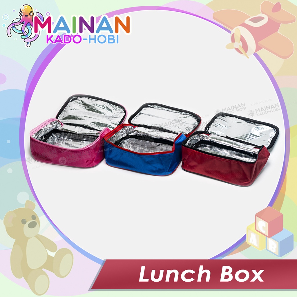 SET BEKAL MAKAN LUNCH BOX TEMPAT MAKAN ANAK LAPIS ALUMUNIUM FOIL KARAKTER KARTUN