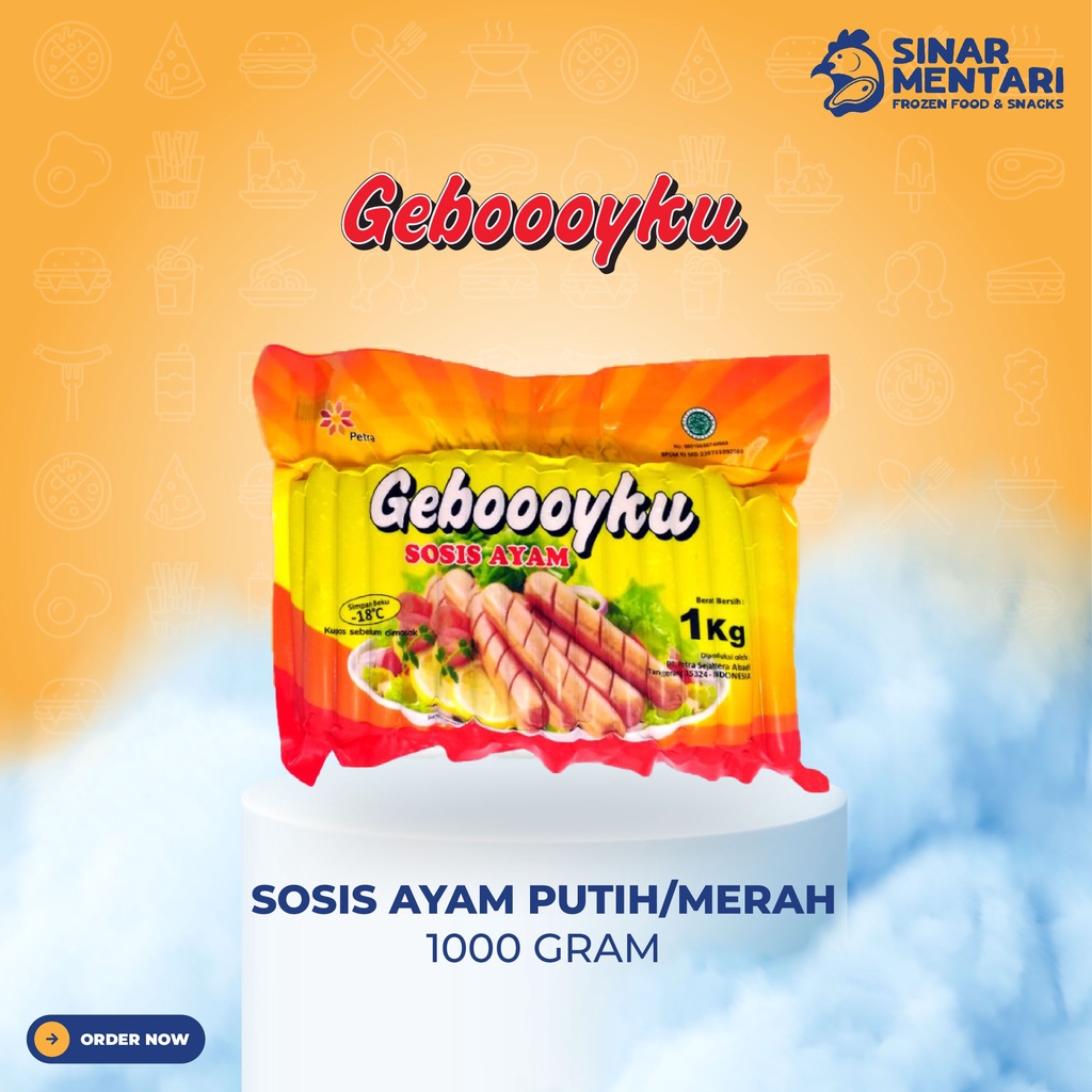 

Sosis Ayam Geboy Geboooy Geboooyku isi 40 1 kg 1000 gram