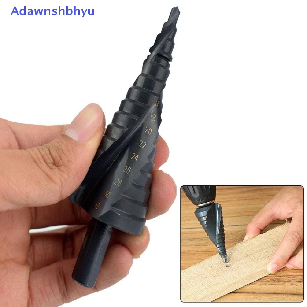 Adhyu 3PCS/Set 4-32MM HSS Cobalt Step Stepped Drill Bit Set Lubang Spiral Nitrogen ID