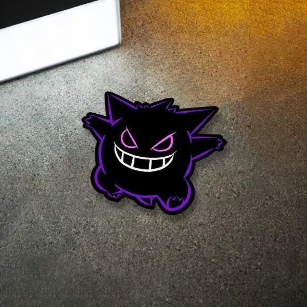 Pocket Monster Kartun Lucu Gengar Fender Bodi Sepeda Motor Kaca Depan Stiker Dekoratif Mega Poison Atribut Genie Mobil Depan dan Belakang Gear Window Fuel Tank Cover Decal