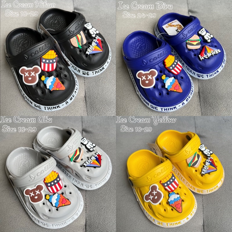 (Size 18-29) SANDAL BAIM ANAK MOTIF ICE CREAM