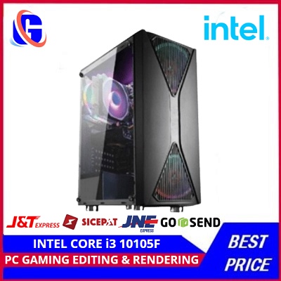 Bergaransi (GGP) PC Rakitan Intel Core i3 10105F ( GTX 1650 4GB ) Gen 10 Siap Gaming editing &