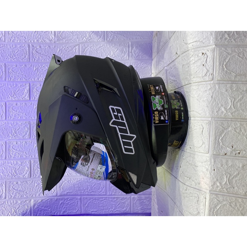 HELM MDS SUPER MOTO BLACK DOFT