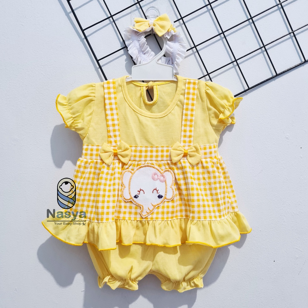 [A-005] Dress Bayi Anak 0-12 bulan bahan KAOS (bonus celana + BANDANA) - murah