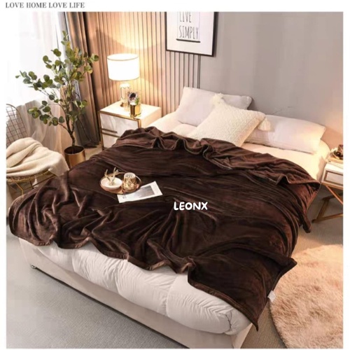 Selimut Dewasa Bulu Tebal Halus180x200 Polos Coklat Tua Ada List Super Lembut Keren Murah Berkualitas