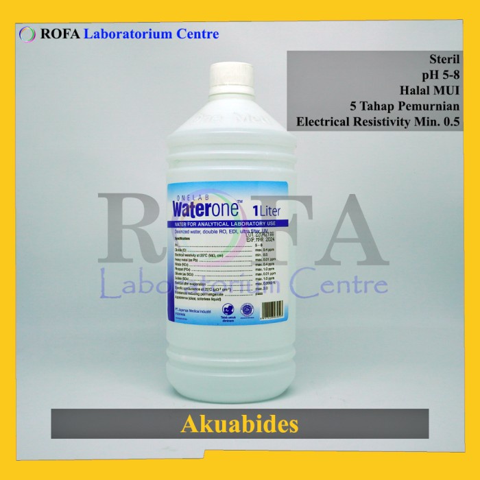 Alat Lab Akuabides Waterone / Aquabidest / Akuades Pro Analis 1000 Ml