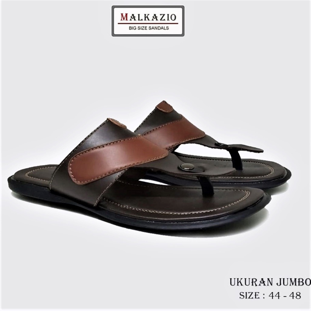 Big size Sandal Pria Jepit Kulit Premium Uk 44-45-46-47-48 Super Jumbo Sandal Jepit Kekinian MZIO
