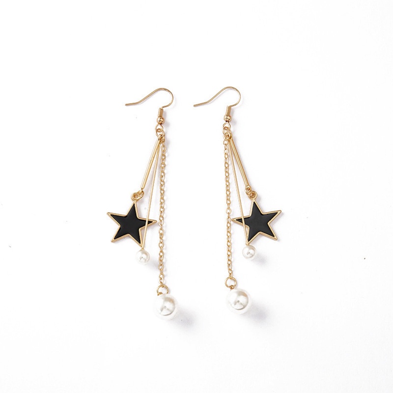 Anting Mutiara Bintang Panjang Untuk Gadis Ladys Ear Studs Fashion Korea Aksesori