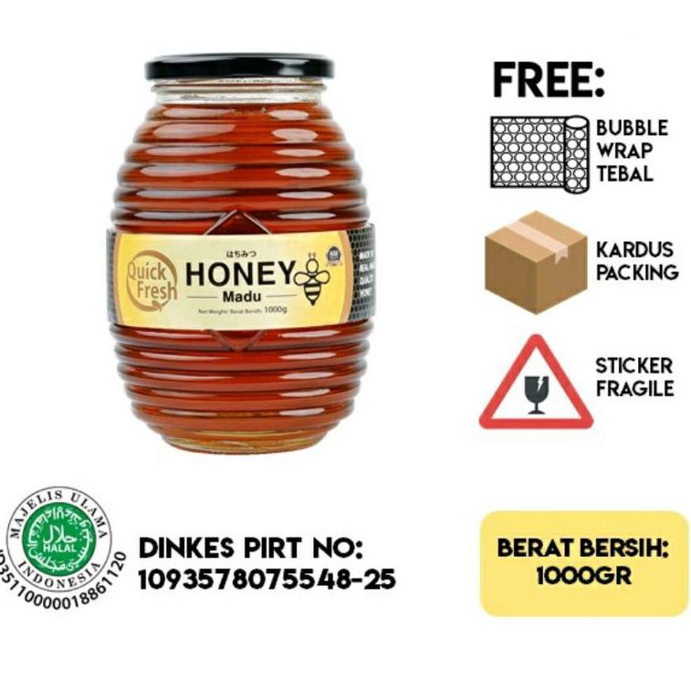 

12.12 STOK READY Quick fresh honey 1kg / 1000 gr madu free bublewrap murah